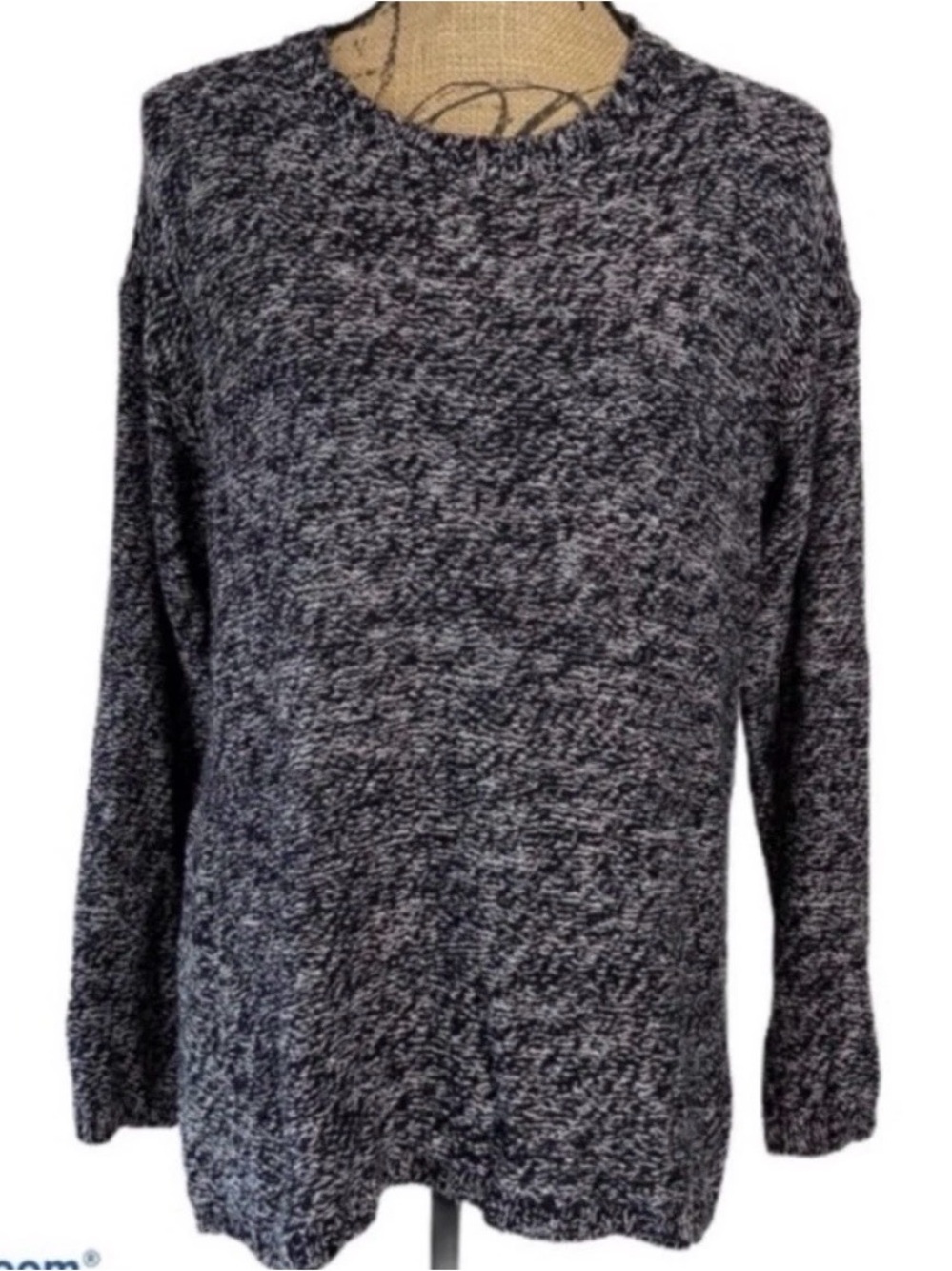 Philosophy Black White Marled Knit Pullover Sweater M NWT